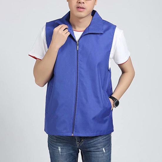 Карманы без рукавов с лацканами, планка на молнии, сетчатая подкладка, уличный жилет, яркий цвет, приталенный рабочий жилет для волонтеров
