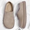 Fashion Summer Slip On Half Shoes for Men Handmade Leather Slippers Breathable Comfy Casual Loafers Moccasins Simple Casual Muller Shoes