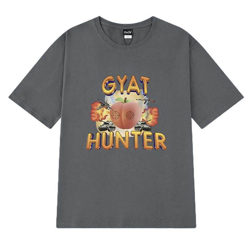 Горячая Распродажа Новинка Gyat Hunter Fun Meme Футболки Унисекс Мода Y2k с коротким рукавом Летние Мужские Женские 100% Хлопок Одежда Топы