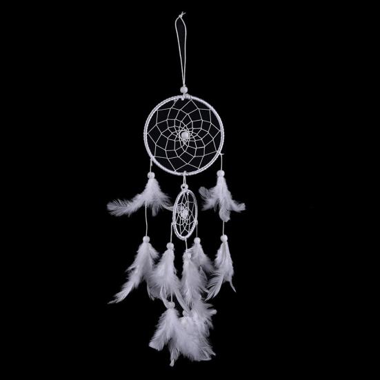 Double Circle Feather Craft Dream Catcher Wind Chime Home Wedding Decor Ornament