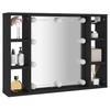 LED Mirror Cabinet in Black 76 x 15 x 55 cm