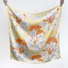 Small fresh flower printed silk scarf square scarf Korean version spring literary and versatile women's silk scarf headband decorative small scarf
