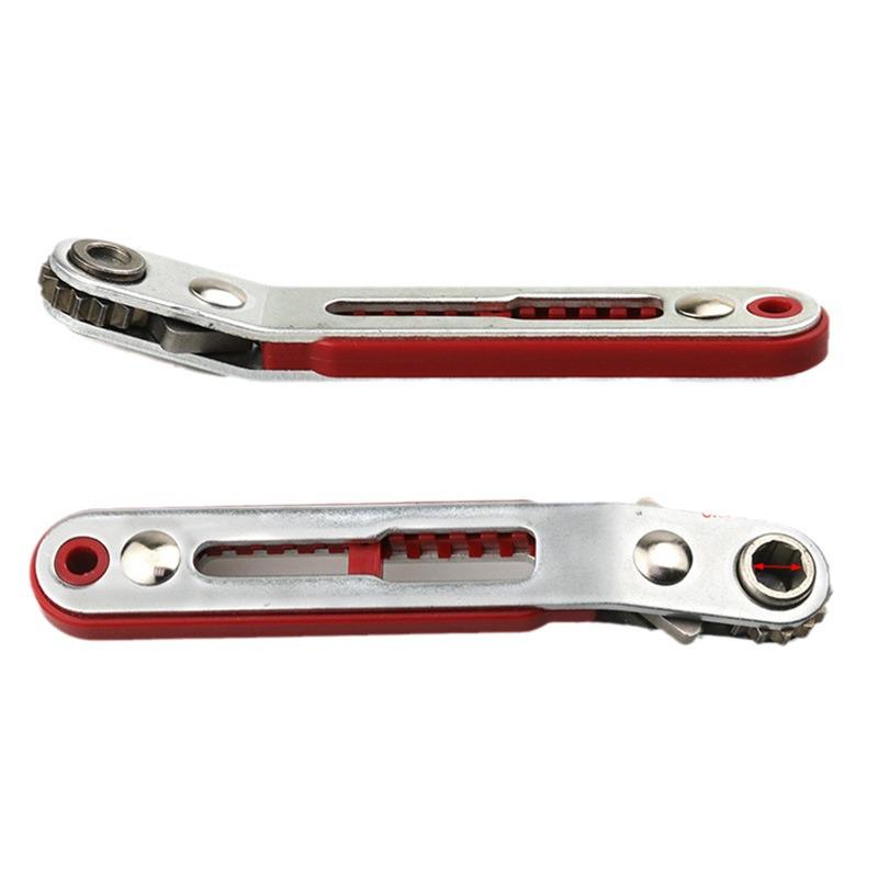 Компактный храповый ключ двойного действия: Крестовая, шлицевая и шестигранная отвертка