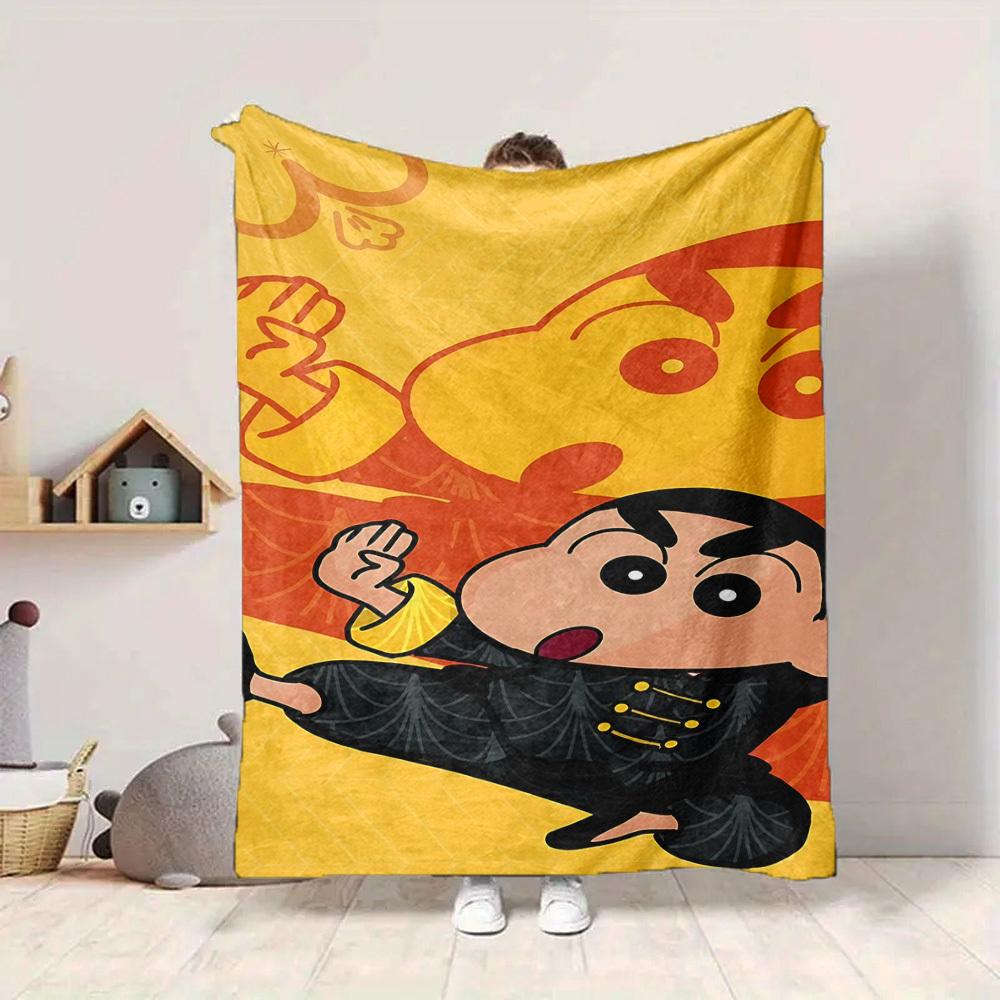1pc Crayon Shin chan Blanket Lightweight Flannel Blanket Throw Blanket For Sofa, Bed, Travel, Camping, Livingroom, Office, Couch