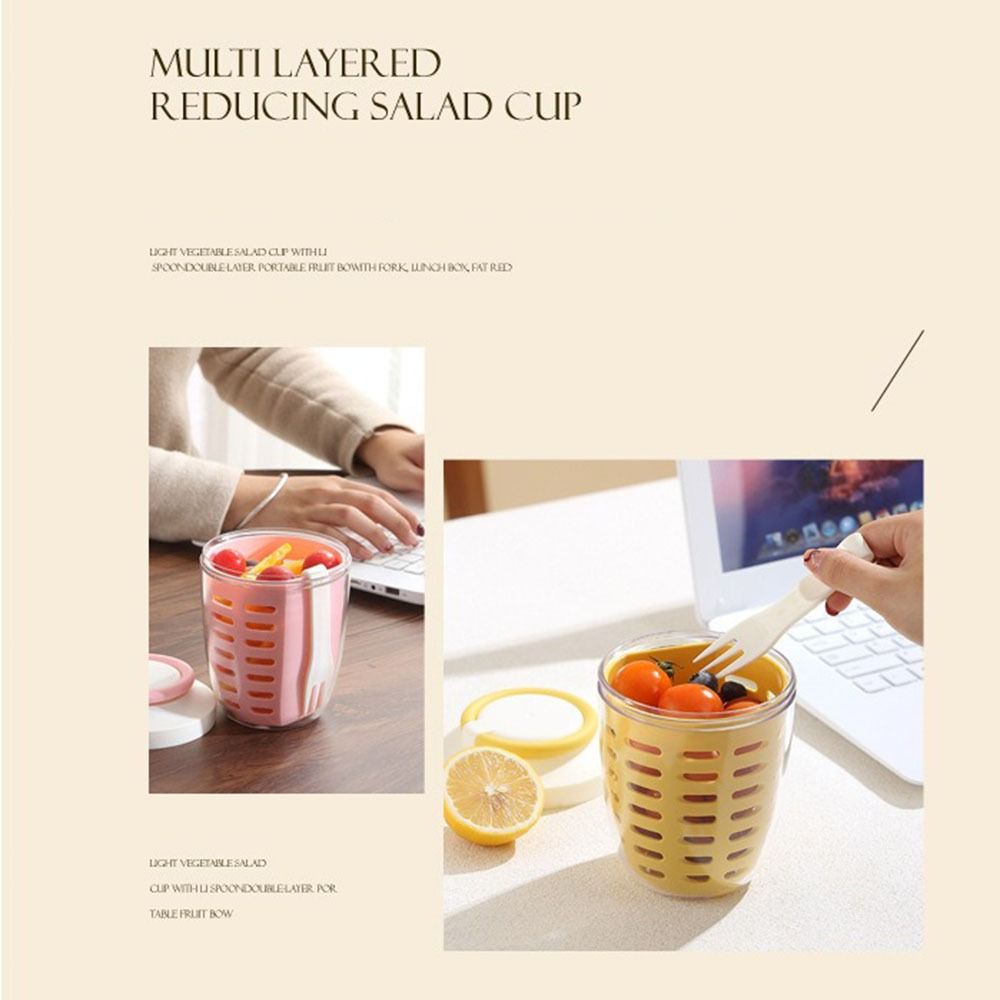 С вилкой Стакан для сока на завтрак 650 мл Бутылка для молока Многоцелевой стакан для фруктового салата Фруктовые салаты