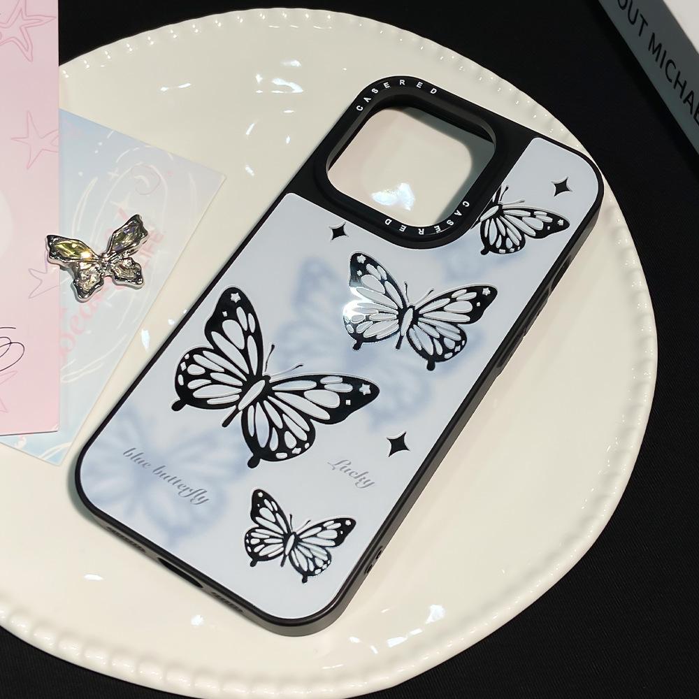 Подходит для нового чехла-бабочки для мобильного телефона Apple 16/17 Promax iPhone 13/14 зеркальный ins-стиль 15 противоударный