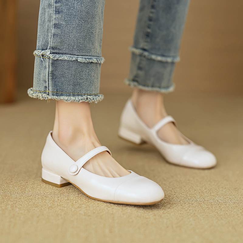 Krazing Pot Летняя обувь на низком каблуке из коровьей кожи с круглым носком, женские туфли Мэри Джейн с пряжкой и ремешком