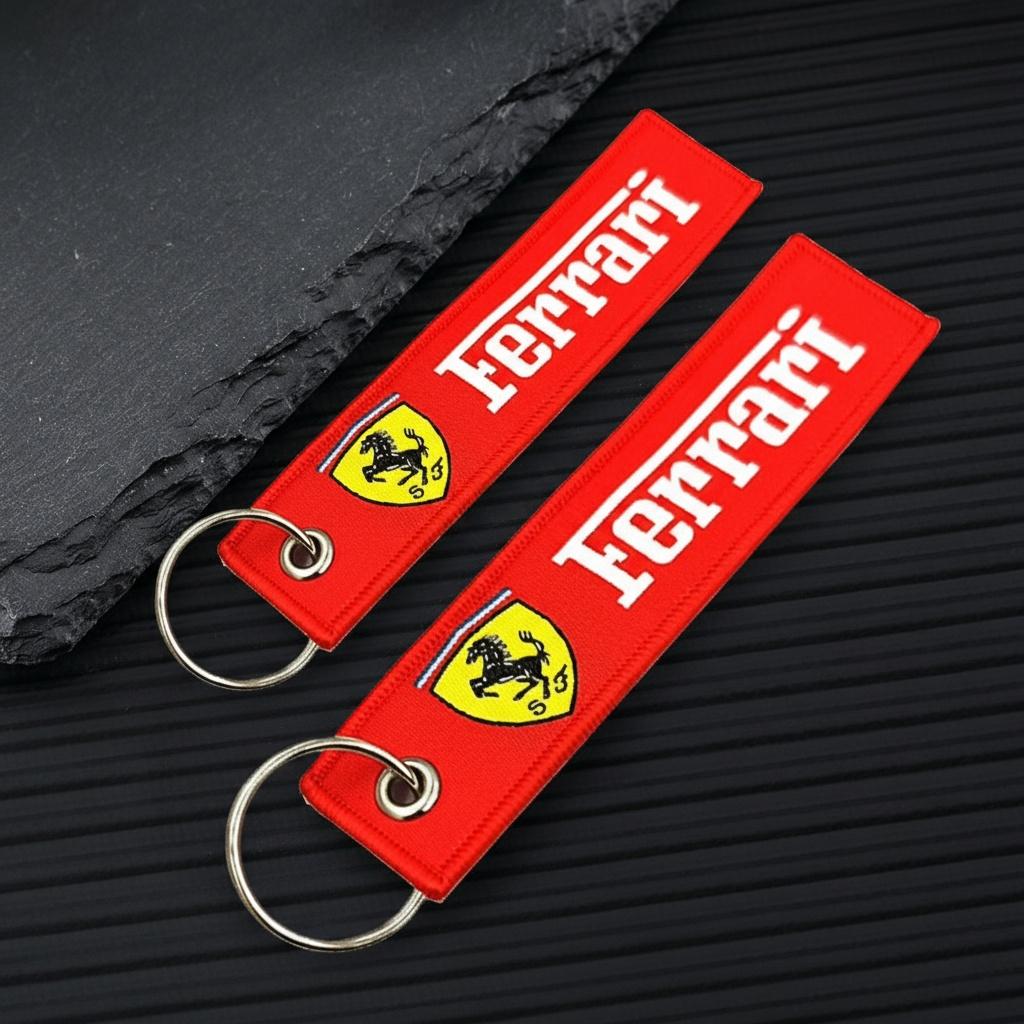 Высококачественный двусторонний вышитый логотип Брелок Подвеска Декоративные Аксессуары для Ferrari Roma 488 Portofino F8 Roma Spider SF90