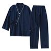 GREATCALL Long Sleeve Double Gauze Top and Bottom Japanese Jinbei Loose Hospital Loungewear Men's Pajamas, 100% Cotton, Set, Style, Style, Soft,