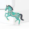 Brooch Pin Galloping Horse Enamel Rhinestones Studded Brooch Chinese Zodiac Year of Horse Brooch Clothing Decoration