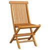 Garden Chairs with Beige Cushions 6 pcs Solid Teak Wood