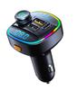 C22 Dual Display Car MP3 Bluetooth Player with Voltage Detection, USB Fast Charger, and FM Transmitter