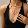 Diamond-encrusted Cross Necklace, Hot-selling Retro Trend Exaggerated Niche Stacking, Wearing Sweet and Cool Collarbone Chain Jewelry