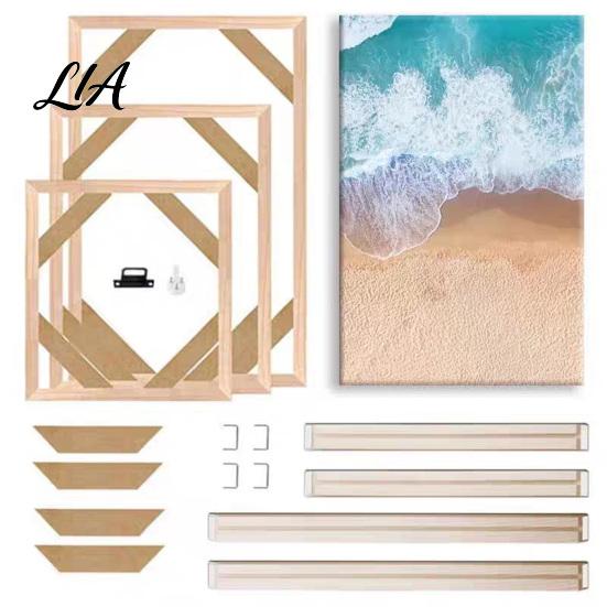 Professional Stretcher Bars Wood Painting Frame, Easy to Install Wooden Strips DIY Self Assembly Kit, Gallery Wrap Decorative Display
