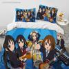 K-ON Мультфильм Милые Лолита Каваи Девушки Комплект Постельного Белья С Наволочкой Пододеяльник Мягкий Размер Queen King Постельное Белье Дом