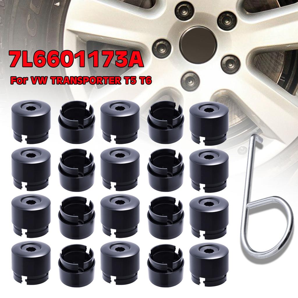 20Pcs 19mm Car Wheel Lug Nuts Bolt Cap Cover for VW TRANSPORTER T5 & T6 2003-2020 Touareg 2004-2016 7L6601173A