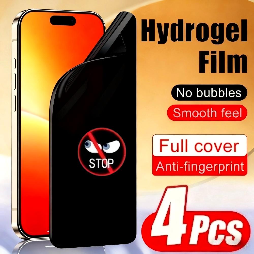 4 шт. Гидрогелевая пленка Anti Spy для iPhone 17 16 15 14 Pro Max Air 16e 15 14 Plus Защитное стекло для iPhone 13 12 11 Pro XR XS Max