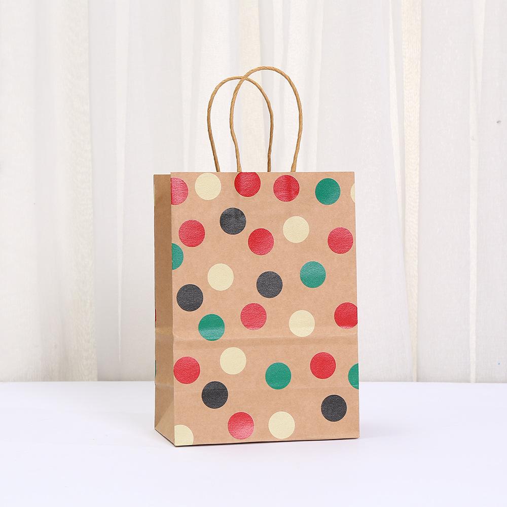 StoBag 2025 NEW Polka Dot Kraft Paper Gift Bags Reusable Eco Friendly Tote for Birthday Party Favor Packaging Shopping