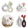 Hollow Out Silicone Vase Mold Oval Stripe Gypsum Mold Decorative Flower Pot Mold  DIY Crafts