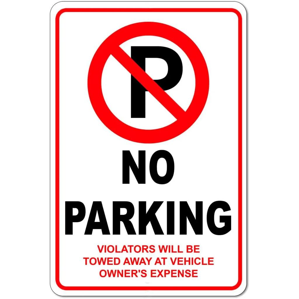 Vintage No Parking Anytime Metal Tin Signs Posters Plaque Iron Painting Decoration for Garage Outdoors Home Club Bar Wall Decor