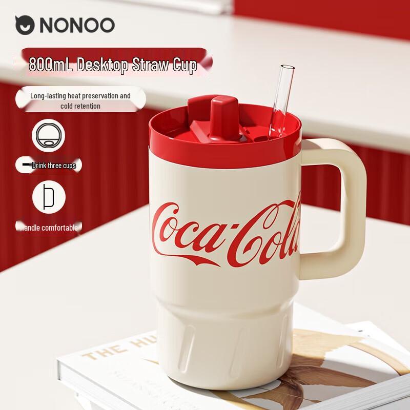 NONOO Изолированная бутылка для воды с соломинкой Coca-Cola 800 мл
