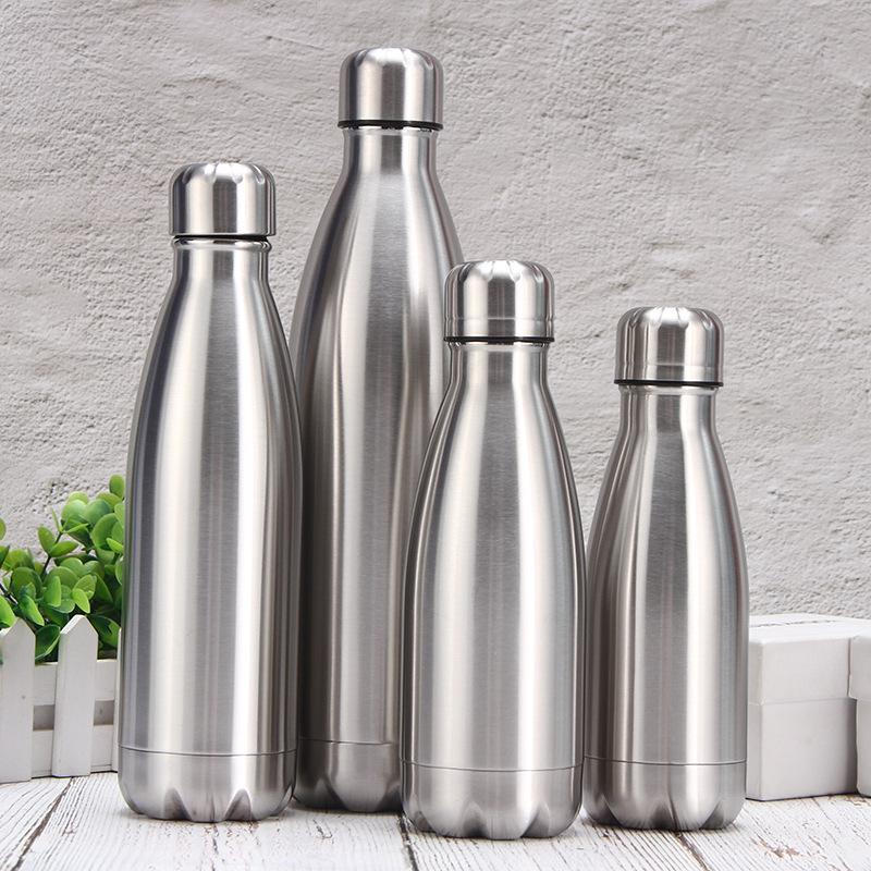 Stainless Steel Water Bottle 1 Liter Drink Bottle for Sport Travel Cups 500 750 1000ml Water Bottles Coke Bottle KTY