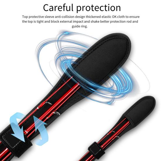 Fishing Rod Protector Shoulder Strap Adjustable Foldable Portable Anti-Collision Fishing Pole Tip Protective Sleeve Cover Case Fishing Accessories
