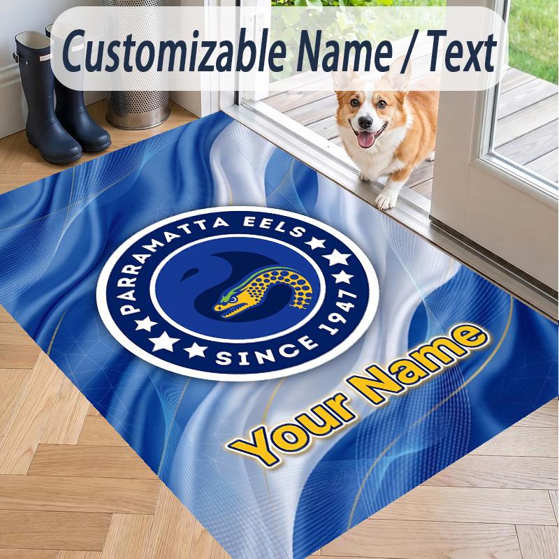 Custom Text Printed Rug Parramatta Eels Non Slip Floor Carpet For Home Room Decor