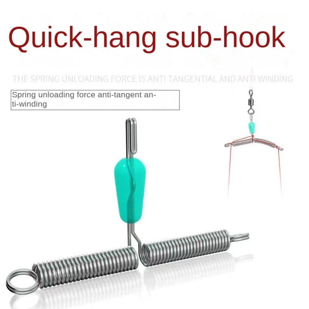 50pcs Bifurcation Spring Rope Swivel Double Hook Balance Rigs Hooks Fishing Line Space  Fishing Tool