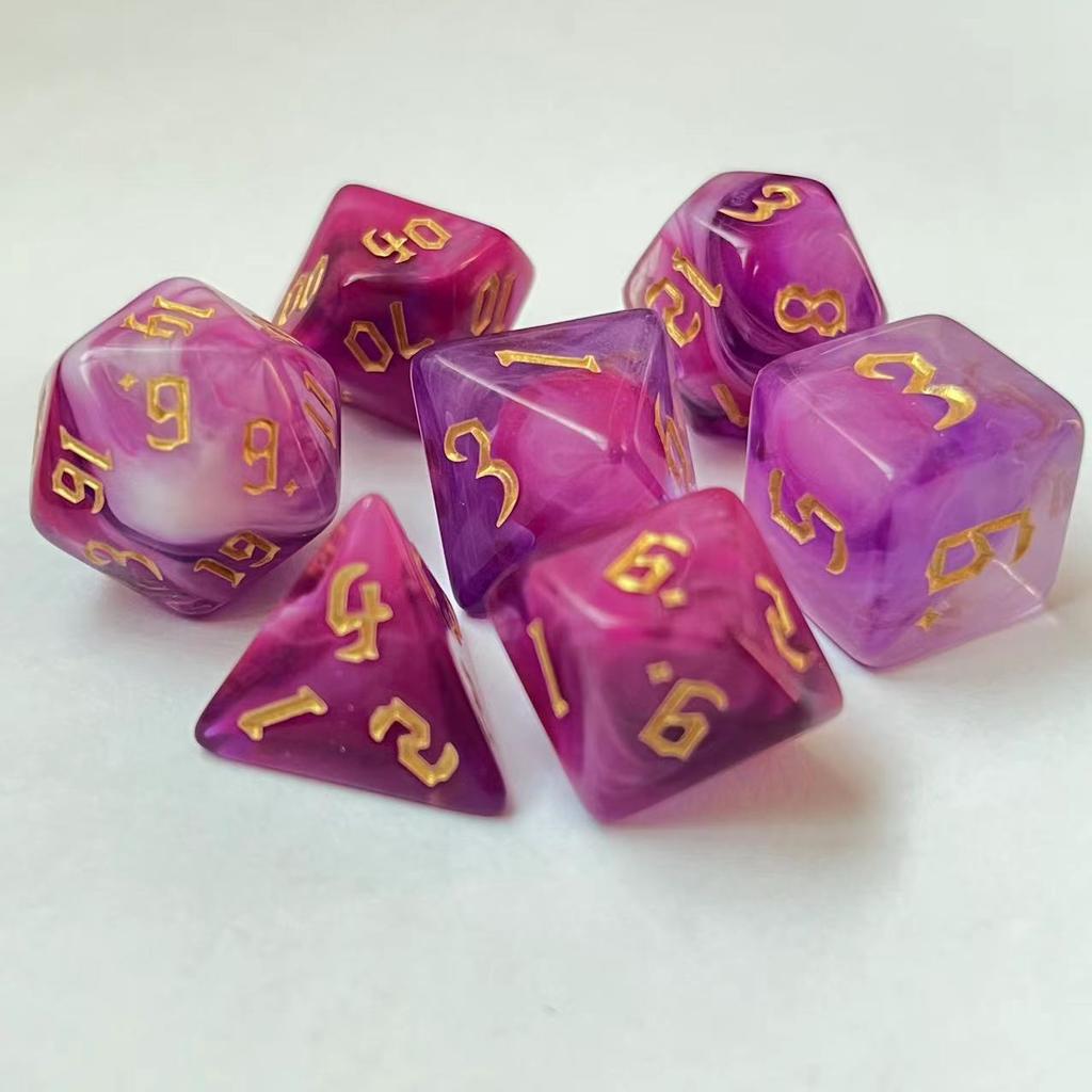7 шт./лот, многогранные игральные кости из смолы D&D D4 D6 D8 D10 D% D12 D20, многогранные игральные кости TRPG, настольные игры