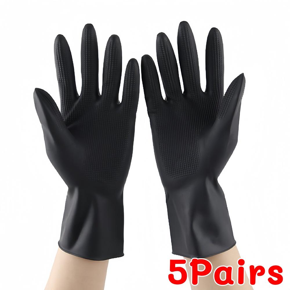 Heavy Duty Latex Gloves Multi-purpose Kitchen Dishwashing Scrub Gloves Household Non-slip Wear-Resistant Black Work Latex Gloves