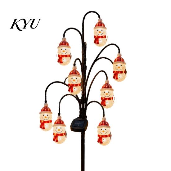 Solar Tree Stake Lights Christmas Lights, Outdoor Waterproof LED Pathway Winter Garden Accents Lamps for Yard Lawn Patio, Holiday Landscape Decoration