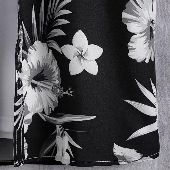 Мужская рубашка с коротким рукавом и лацканами, тонкая застежка на пуговицах, тонкая летняя гавайская рубашка с цветочным принтом и защитой от катышков, пляжная одежда