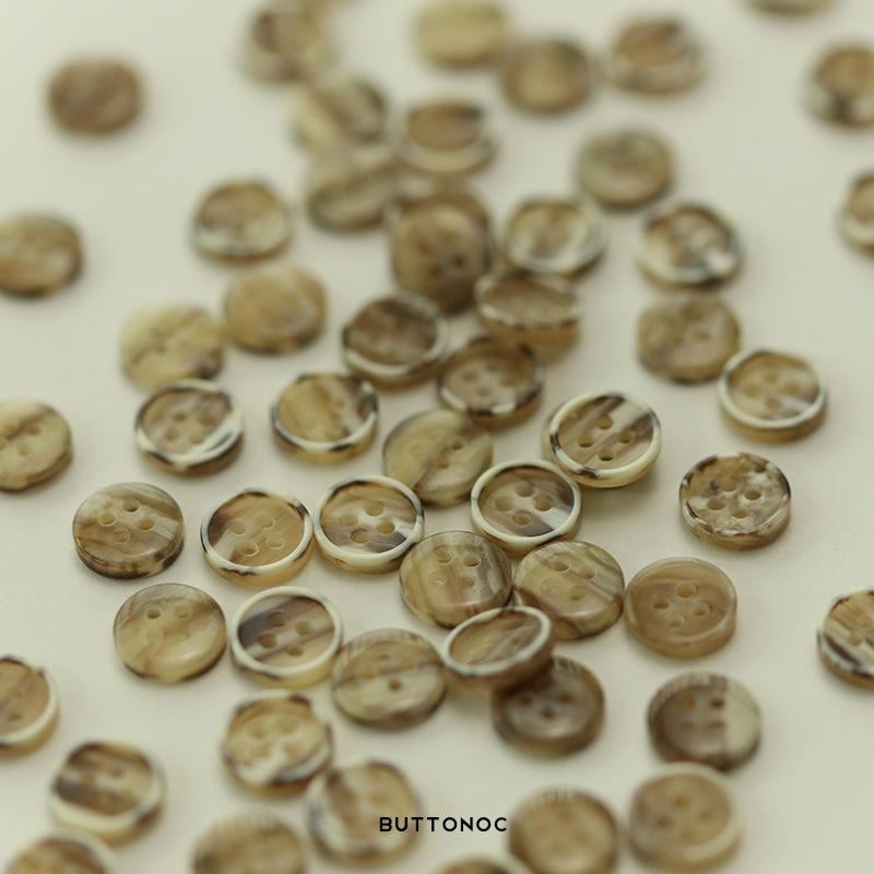 Four-Eye Resin Thin-Edge Buttons, White Coffee Shirt Buttons, Summer Clothing Buttons, Knitted Cardigan Sleeve Collar Buttons