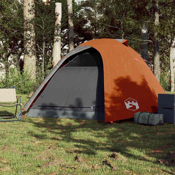 Tente de Camping - vidaXL - 4 Personnes - Imperméable - Portable - Gris