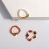 Cute Elastic Pearl Bohemia Love Heart Flower Party Jewelry Women Ring Finger Ring Set Beaded Rings