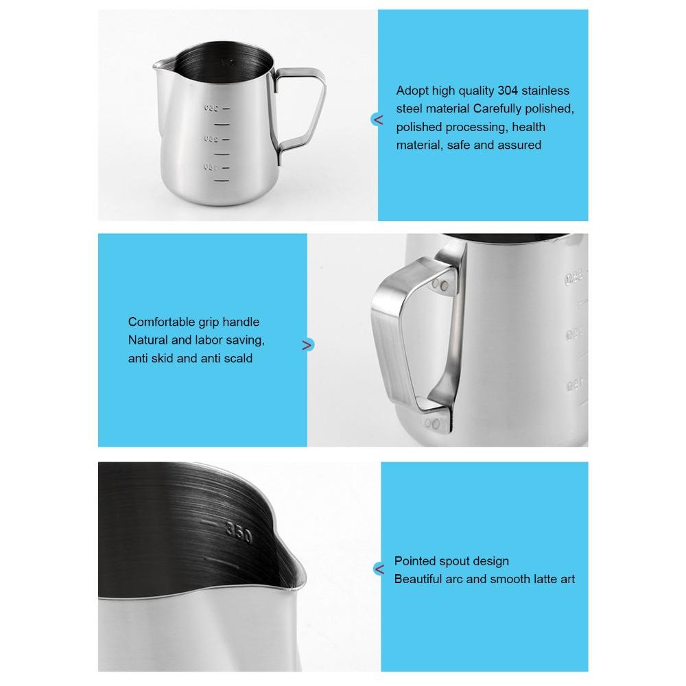 Pointed Spout Frothing Pitcher Stainless Steel Frothing Jug Frothing Cup Milk Steaming