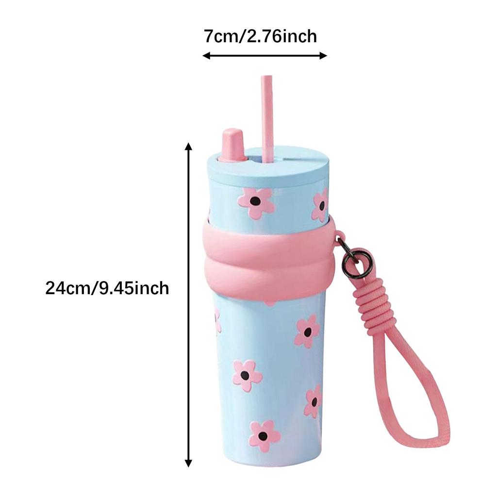 Insulated Water Bottle Leakproof Lightweight Stainless Steel Tumbler with Carry
