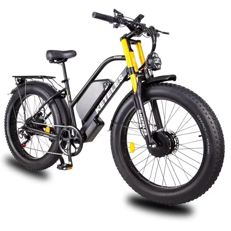 KETELES XF4000 Step-up off-road 2000W motor electric bike 26in fat tire Hydraulic brake crown front fork shock absorber 50-55km/h 80km range