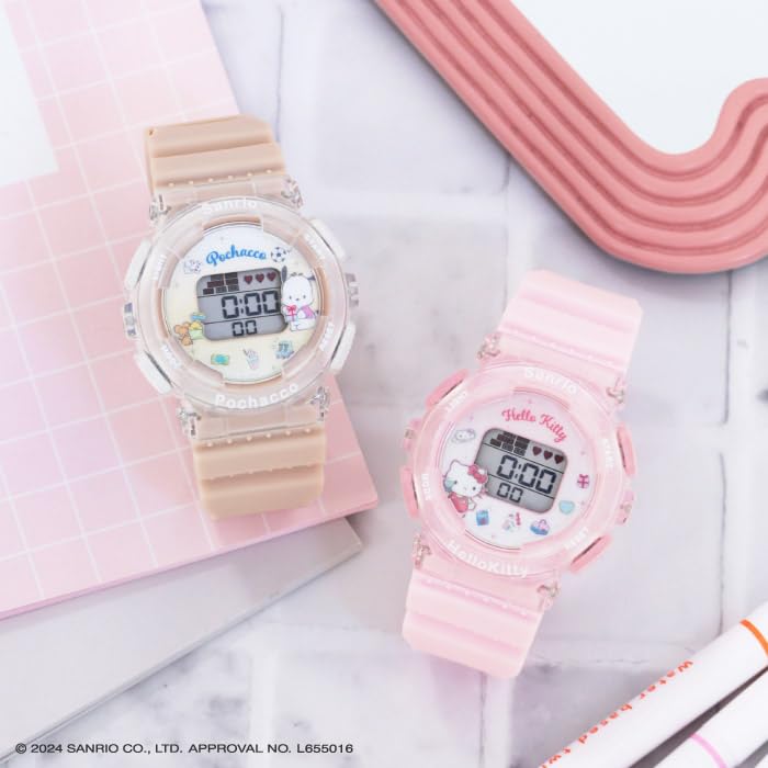 Sanrio Почакко Цифровые часы Бежевые J-Axis CR3C0003-PC Для девочек
