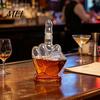 Party Drinkware Essentials Middle Finger Whiskey Decanter, 1000ml Glass Fist Dispenser with Stopper, Father's Day Present Unique Hand Shape