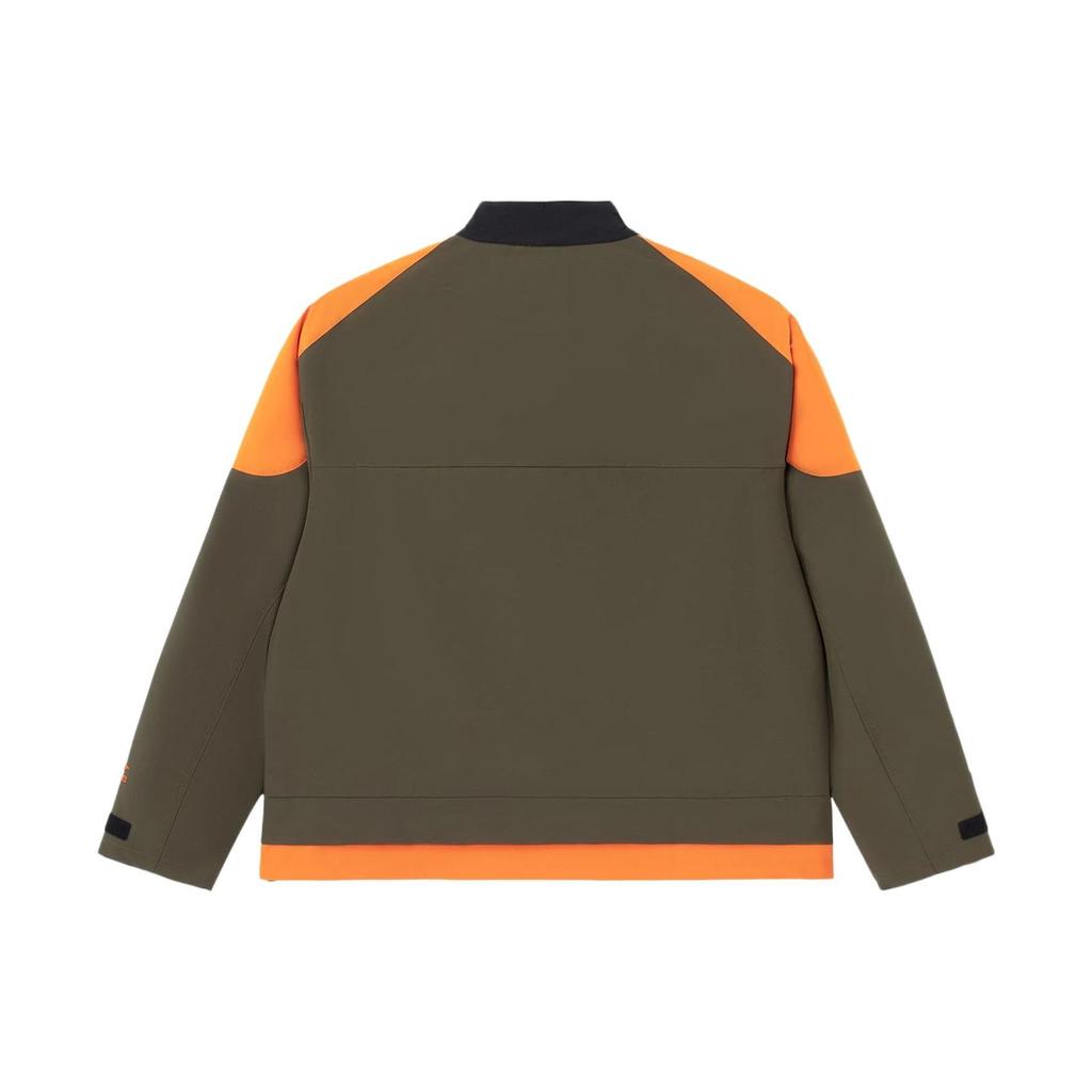 Li Ning Color Block свободная повседневная спортивная куртка мужская куртка темно-оливково-зеленого цвета AFDS231-2