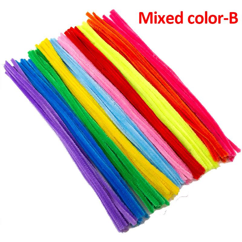 100/10pcs Colorful Chenille Stems Pipe Cleaners Plush Tinsel Stem Wired Sticks Twist Stick Hair Strip DIY Craft Educational Toys