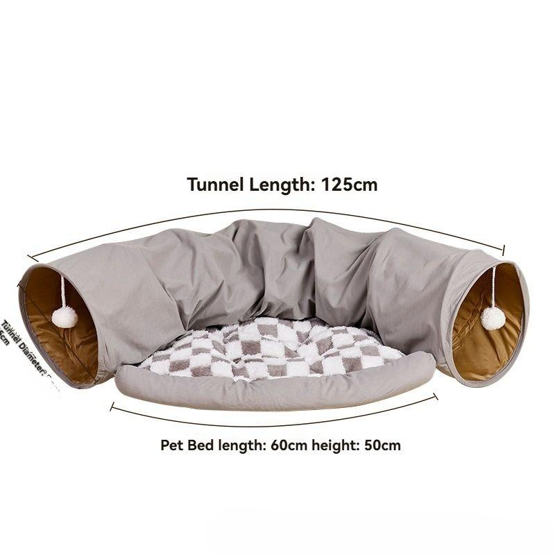Detachable and washable cat bed, warm in winter, cat tunnel, cat's sense of security bed, hole - drilling toy, sleeping bed