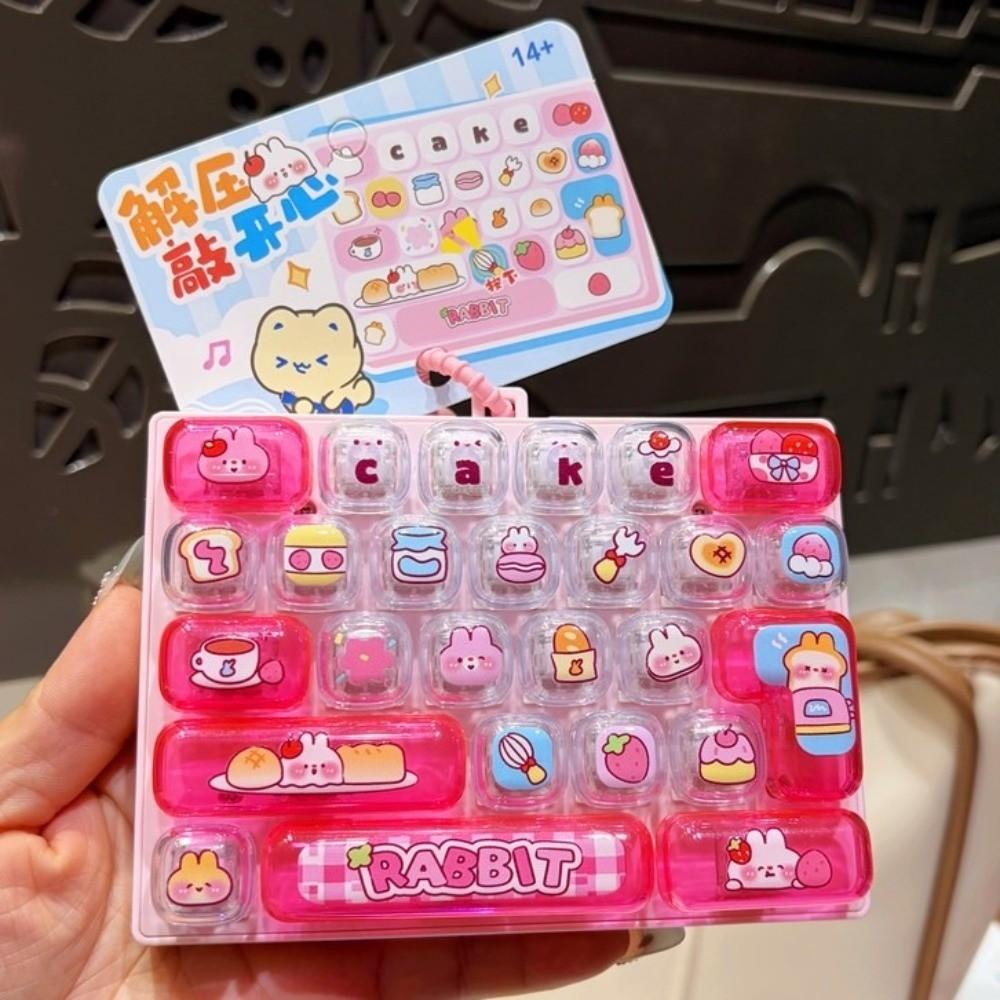 26 Keys Mechanical Keyboard Toy Clear Key Sounds Bag Pendant Charm Gift Giving