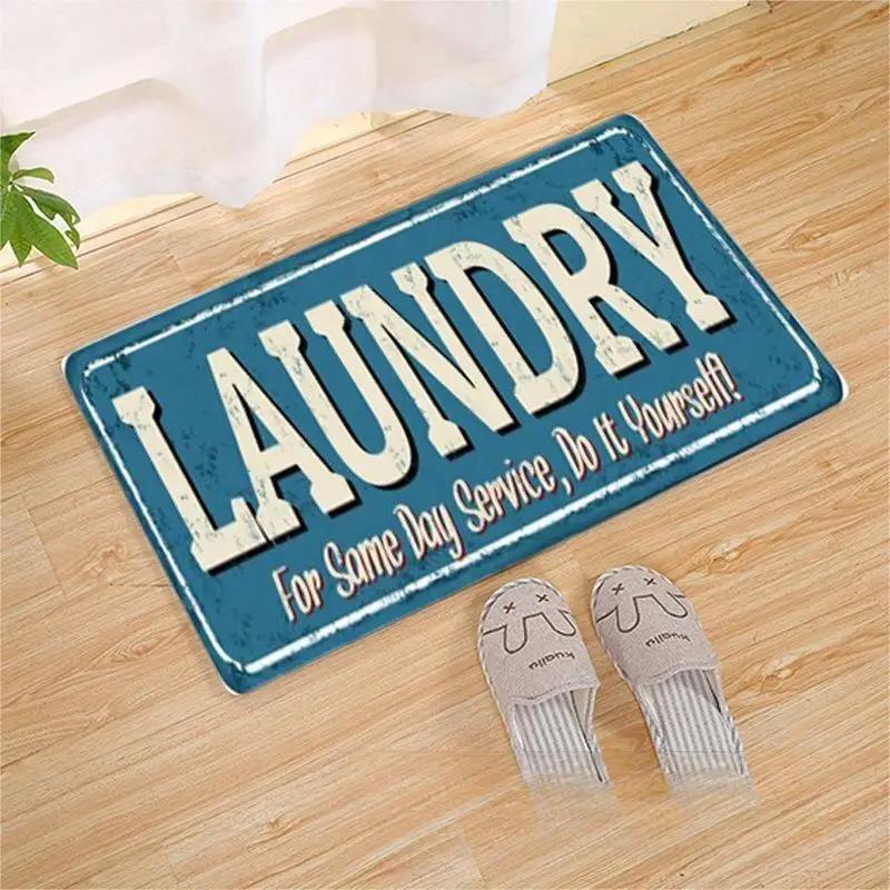 Laundry Room Printed Carpet Non-Slip Soft Entryway Foyer Bedroom Entrance Doormat Laundry Room Floor Mats Home Decoration
