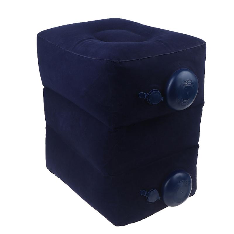 Надувная подушка-подставка для ног ПВХ Полет Сон Подставка для ног Подушка для отдыха 3 слоя Регулируемая высота Автобус для путешествий Автомобиль Подушка для отдыха ног