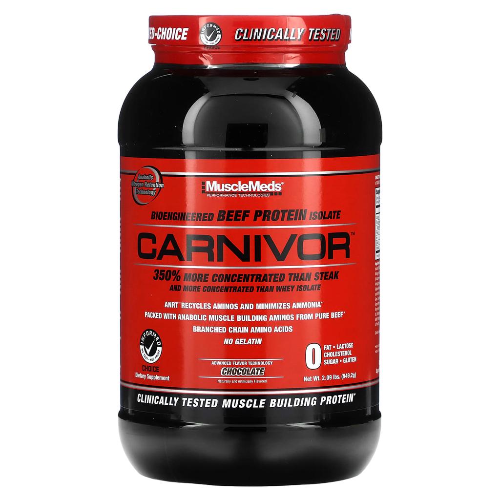 MuscleMeds Carnivor, Bioengineered Beef Protein Isolate, Chocolate, 2.25 Lbs (1,019.2 G)