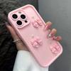Милый 3D чехол для телефона с бантом и жемчугом для iPhone 15 14 13 Pro Max, розовый, противоударный
