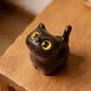 Ручная работа Черная Кошка Скульптура Маленькая Мультяшная Кошка Скульптура Рустик Мини Фигурка Кошки Милый Домашний Декор Подарок для Любителей Кошек Коллекционеров